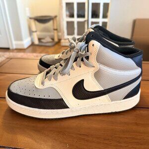 Nike x Court Vision Mid Grey/Black Leather Mens Size 8 DN3577-002 LIKE NEW!